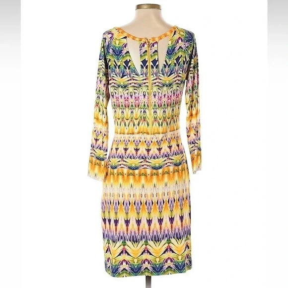 Anthropologie Cluny Bright Multicolor Bohemian Long Sleeve Sheath Dress Size 8 - Picture 2 of 2